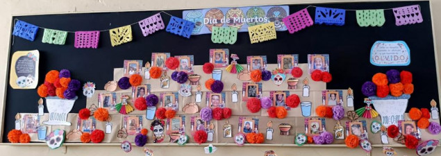 Estudiantes de 1° básico B del TDG La Granja aprenden tradiciones del mundo conectando con niñas y niños mexicanos