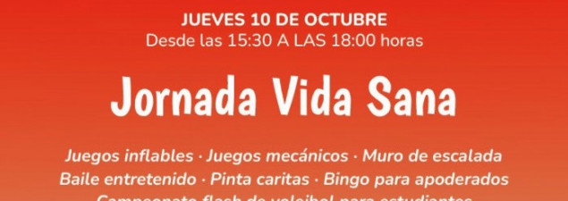 Jueves 10 de octubre: TDG Lo Prado invita a toda la comunidad escolar a una nueva Jornada de Vida Sana