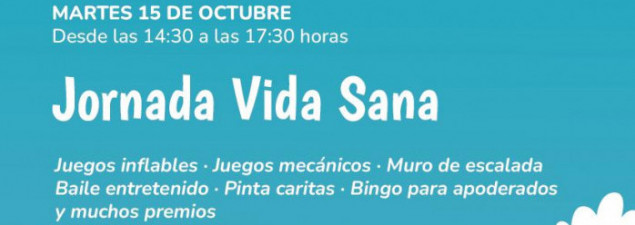 Martes 15 de octubre: CS Pudahuel invita a toda la comunidad escolar a una nueva Jornada de Vida Sana